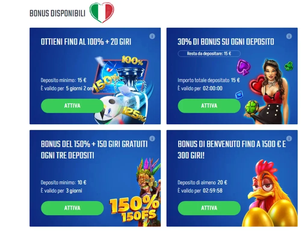 Bonus Winnita Disponibili tramite l'App